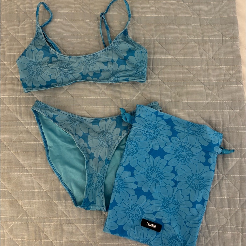 Triangl Swimwear Maia Blue Floral Bikini Set